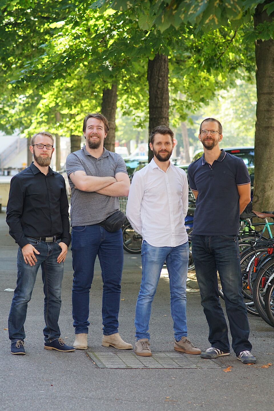 Das Gründerteam von Qnami Alexander Stark, Felipe Favaro, Mathieu Munsch, Patrick Maletinsky im Frühjahr 2019.
